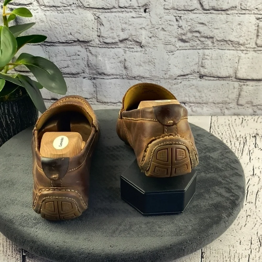 Cole Haan Full Grain Leather Slip-On Loafers, Driving Shoes 9W Wide